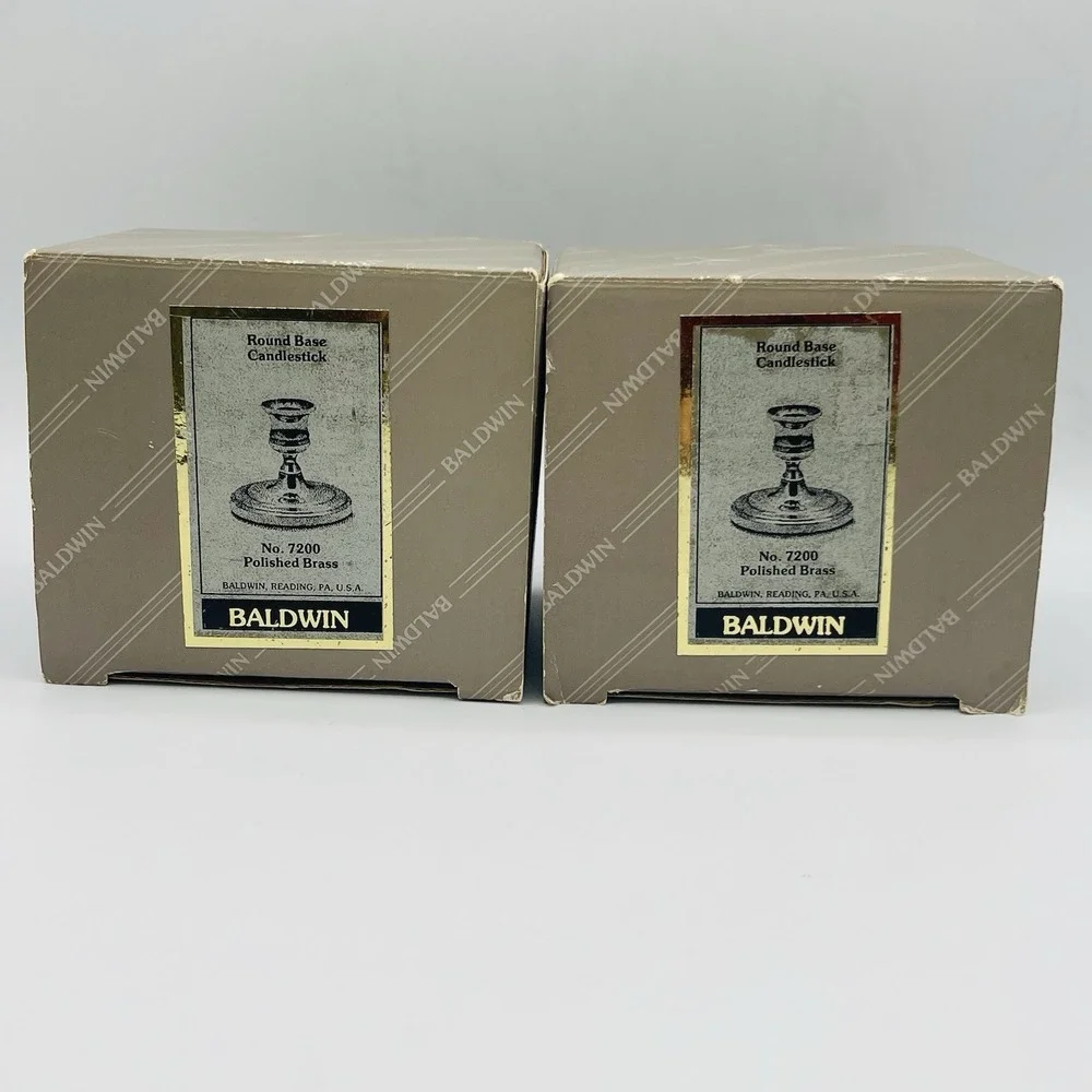 Brass Candlestick Baldwin Classics USA Round Base Solid VTG ‎ 1988 No. 7200